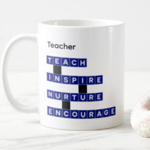 Mug Valeurs de nom personnalisées pour enseignant Carr