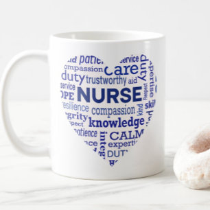 Mug Valeurs d'infirmière diplômée Appréciation du cœur