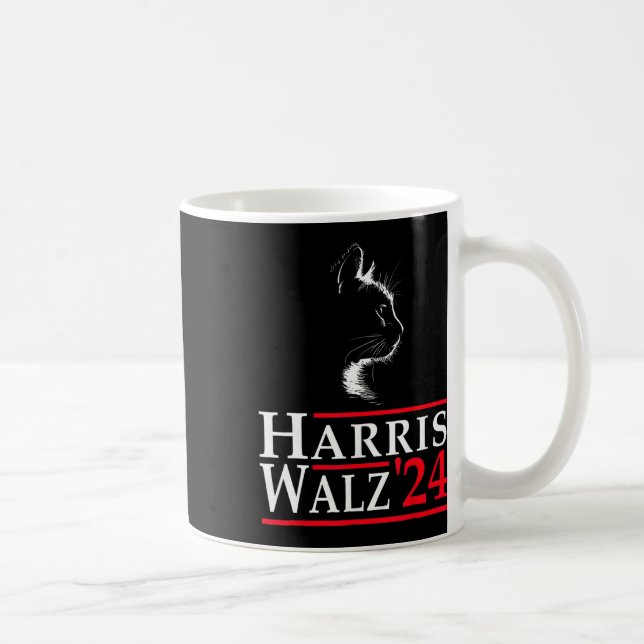 Mug Valse 2024 Drôle Chat Vote Pour Kamala Harris Tim  (Droite)