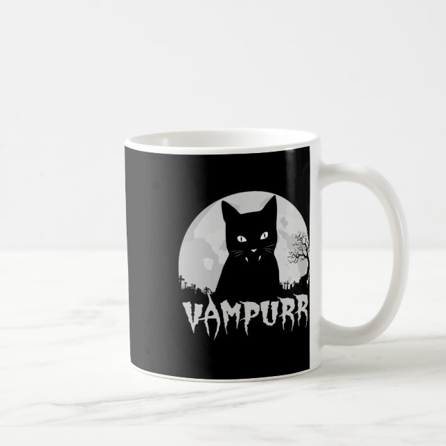 Mug Vampire Chat Noir Halloween Avec Pleine lune - Vam (Droite)