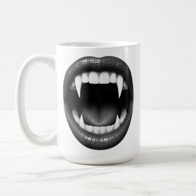 Mug Vampire Crocs Noir Blanc Halloween Gothique (Gauche)