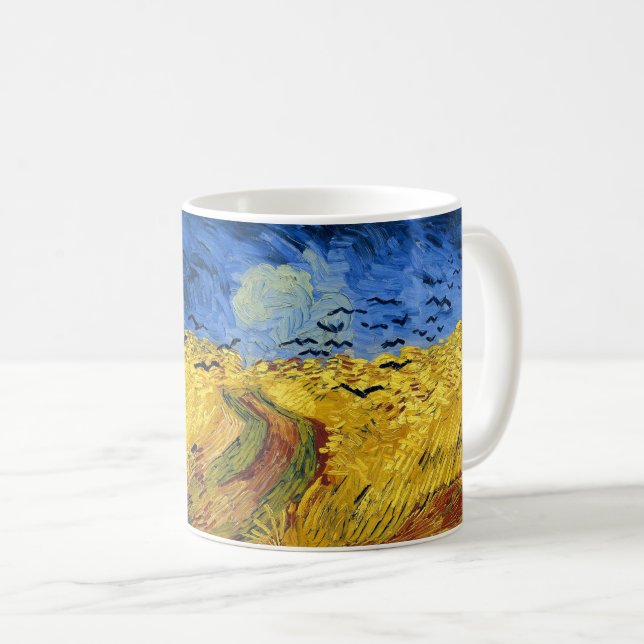 Mug Van Gogh Champs de blé Impressionniste Peinture (Devant droit)