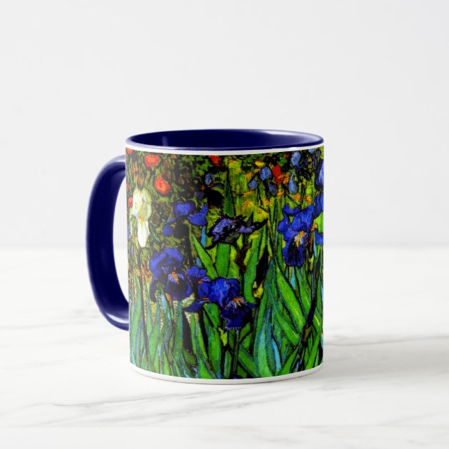Mug Van Gogh - Iris, peinture florale, (Devant gauche)