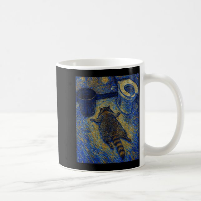 Mug Van Gogh Raccoon Drunk Pes Out In Bathroom Meme  (Droite)