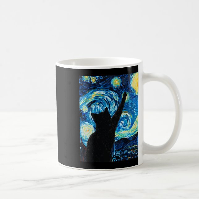 Mug Van Gogh Starry Amoureux des chats de nuit Kitten (Droite)