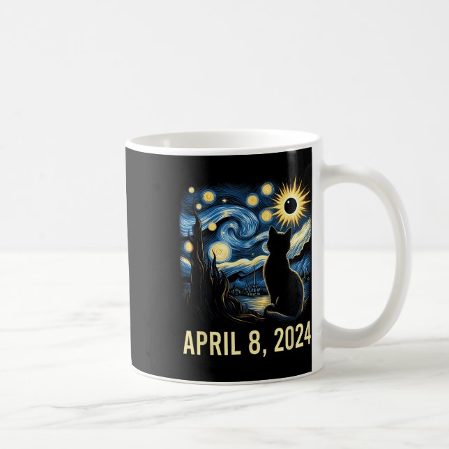 Mug Van Gogh Starry Nuit Chat Total Solaire Eclipse Ap (Droite)