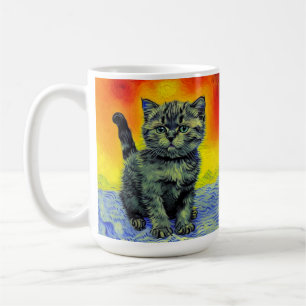 Mug Van Gogh Style Chat Sunset Beach