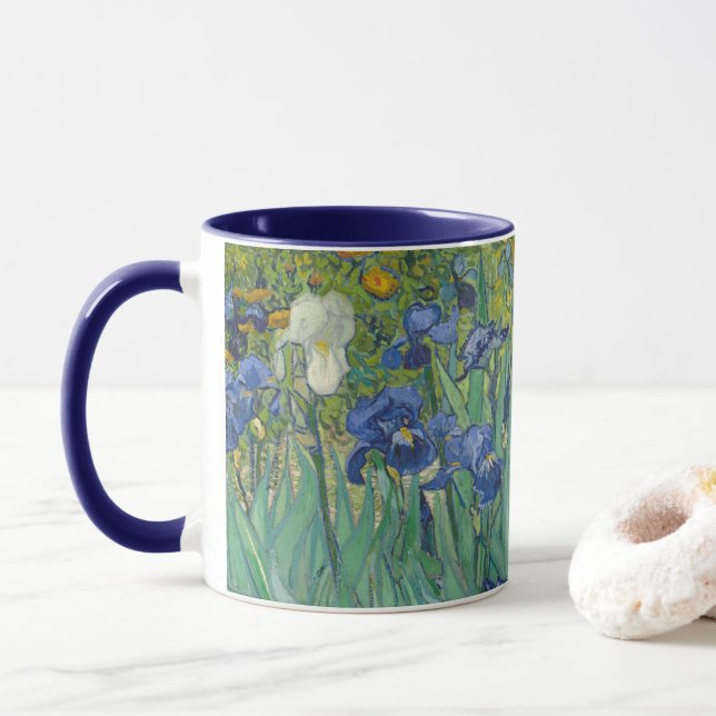 Mug Van Gogh Vintage Irises (Avec donut)