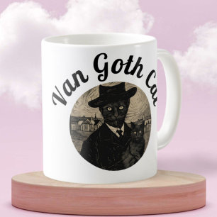 Mug Van Goth Chat Starry Nuit Style gothique