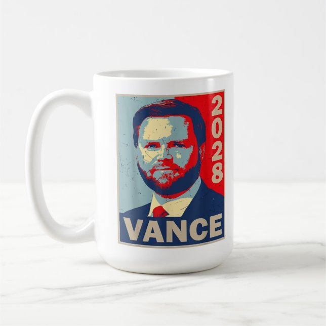 Mug Vance 2028 pour Président 28 Républicain Vintage (Gauche)