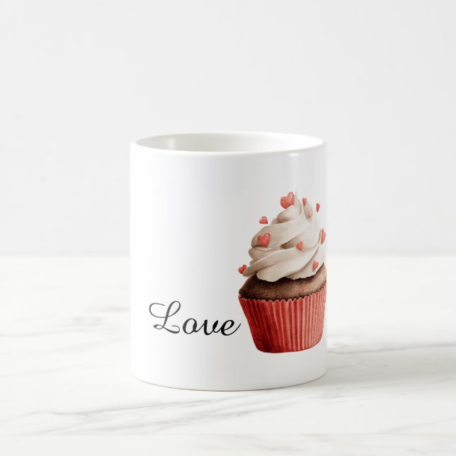Mug Vanilla Frosting Hearts Chocolate Cupcake (Centre)