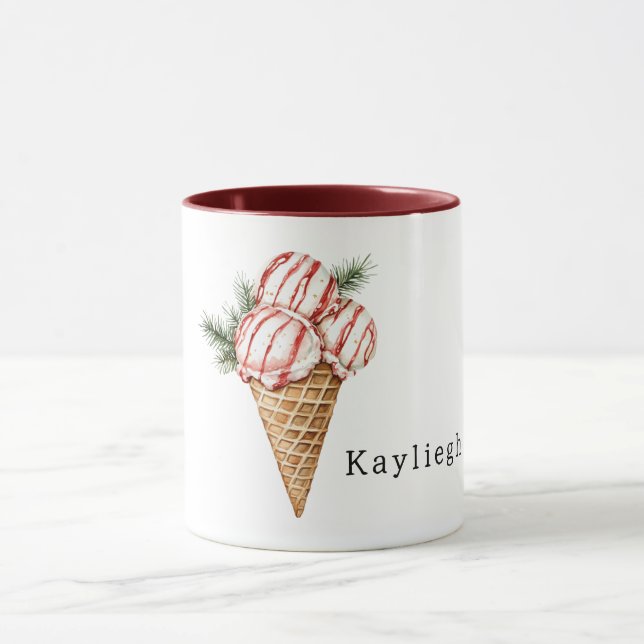 Mug Vanilla Ice Cream Red Berry Stripes (Centre)