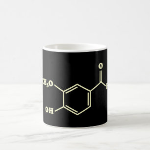 Mug Vanille Vanillin Formule chimique moléculaire