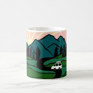 Mug Vanlife Road Trier Campervan Mountain Sunrise