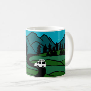 Mug Vanlife Road Trip Campervan Mountain Moon Stars