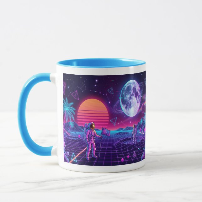 Mug Vaporwave Synthwave Spacemen Rétro 90 (Gauche)