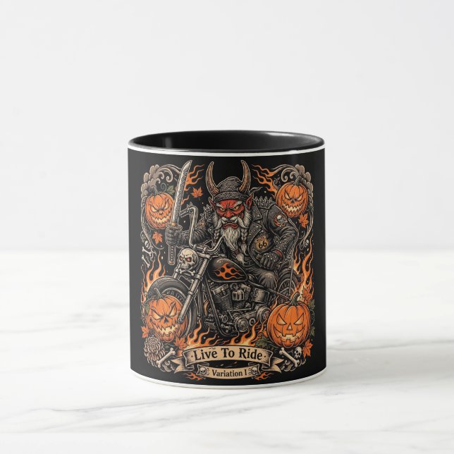 Mug Variation I Live To Ride,Route 66 Samouraï Oni (Centre)