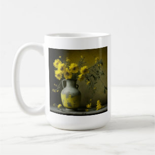 Mug Vase antique de fleurs jaunes