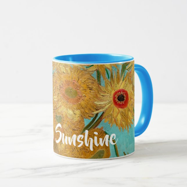 Mug Vase avec douze tournesols par Vincent Van Gogh (Devant droit)