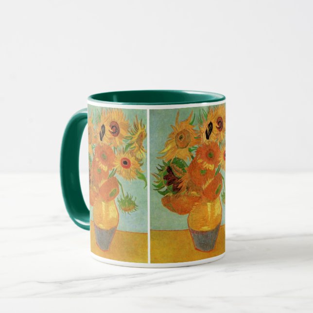 Mug Vase avec douze tournesols par Vincent van Gogh (Devant gauche)