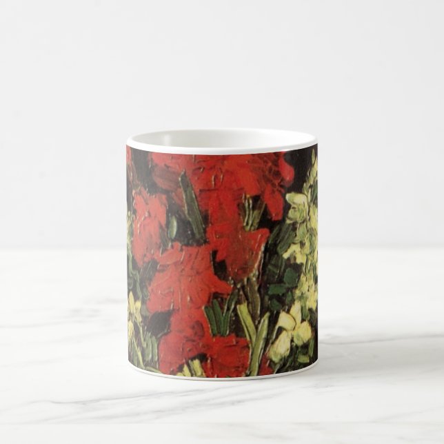 Mug Vase avec Glaïeuls, Œillets par Vincent van Gogh (Centre)
