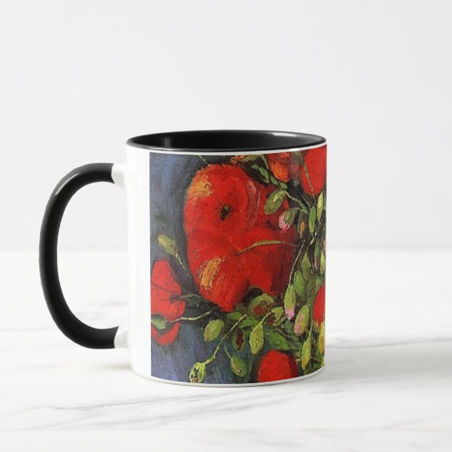 Mug Vase avec Red Poppies Vincent van Gogh. (Gauche)