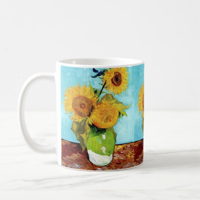 Mug Vase avec trois tournesols (1888) Vincent Van Gogh (Gauche)