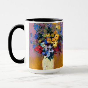 Mug Vase blanc avec fleurs Odilon Redon