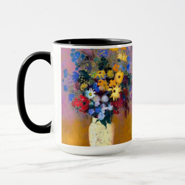 Mug Vase blanc avec fleurs Odilon Redon (Gauche)
