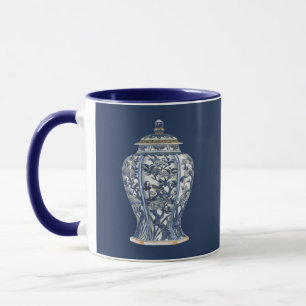 Mug Vase bleu et blanc à porcelaine par le studio de
