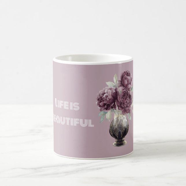 Mug Vase de jolies fleurs violettes (Centre)