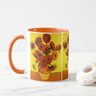Mug Vase de nature morte avec 15 tournesols Vincent va
