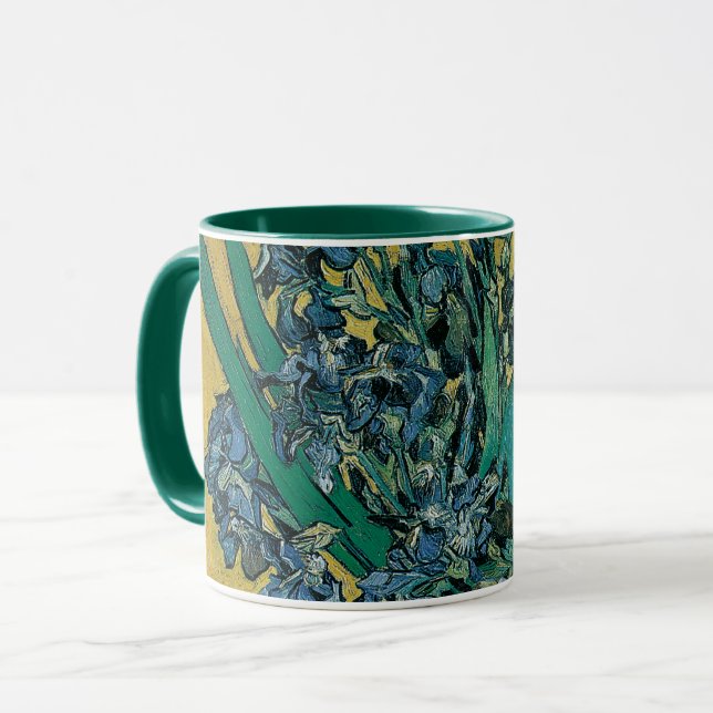 Mug Vase Still Life avec Irises par Vincent van Gogh (Devant gauche)