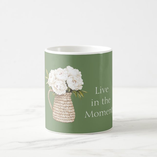 Mug Vase Tissé Panier Floral Vert Blanc (Centre)