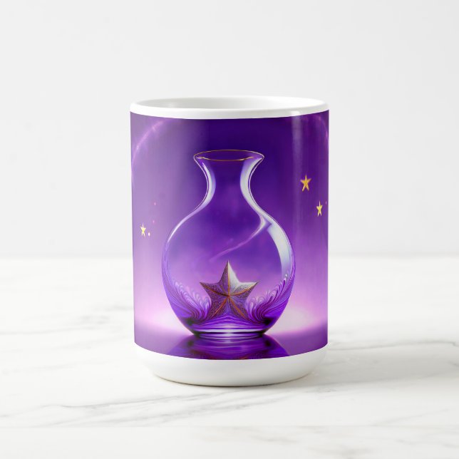 Mug Vase Violet Transparent Avec Étoile Tout Sous Dôme (Centre)