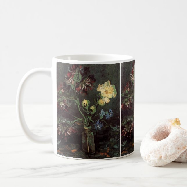 Mug Vase with Myosotis and Peonies by Vincent van Gogh (Avec donut)
