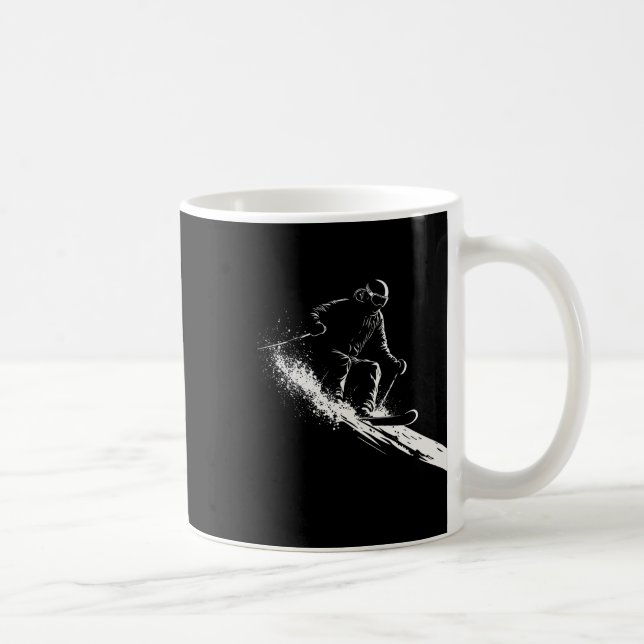 Mug Vecteur de silhouette de ski  (Droite)