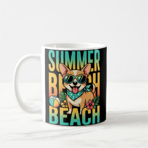 Mug Vecteur de vacances de chien de plage d'été