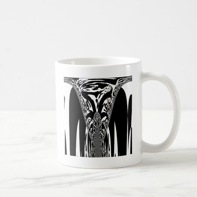 Mug Vecteur Vitesse Hypnotique Noir Blanc Abstrait Des (Droite)
