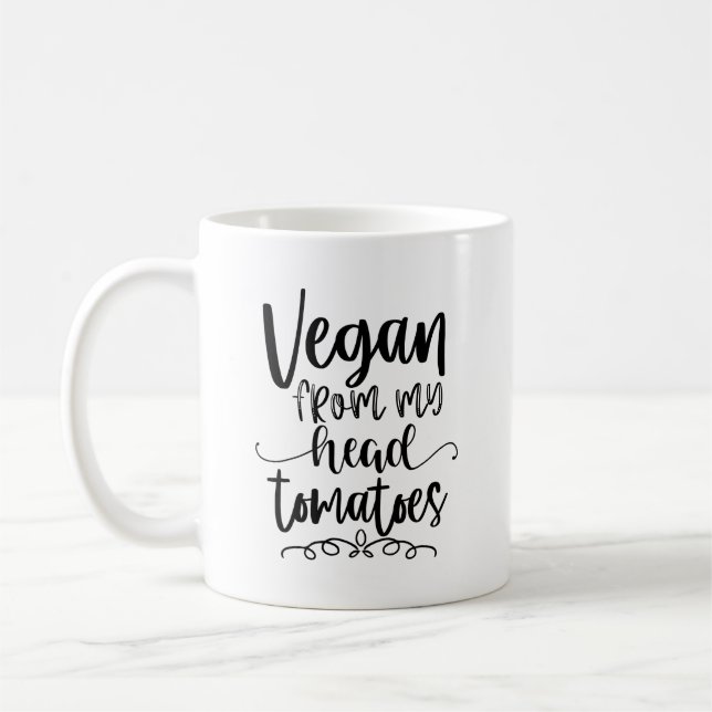 Mug Vegan de ma tête Tomates drôle Vegan thème (Gauche)