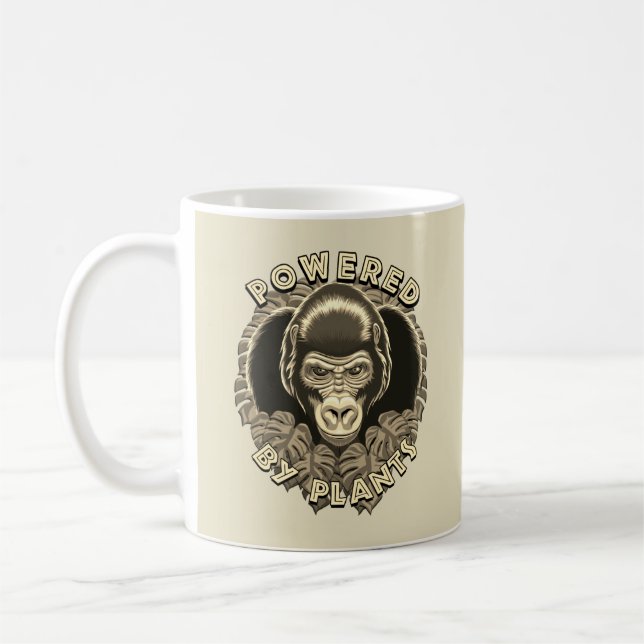 Mug Vegan Gorilla - Propulsé Par Citation Plante (Gauche)