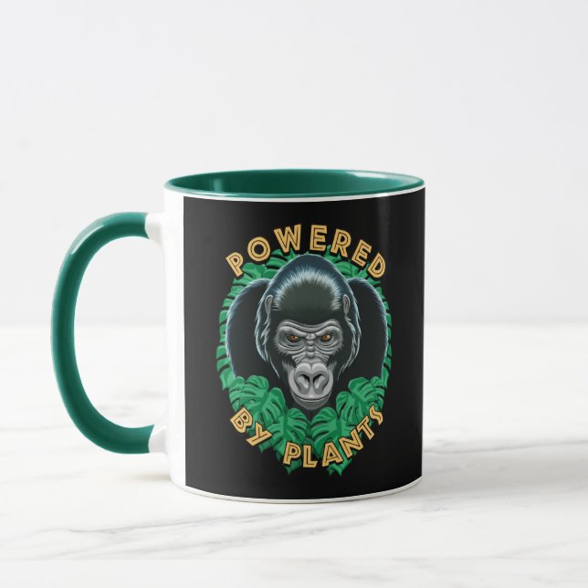 Mug Vegan Gorilla - Propulsé Par Citation Plante (Gauche)