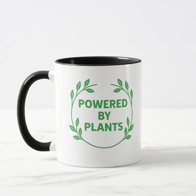 Mug Végétalien Végétal Noir et Blanc (Gauche)