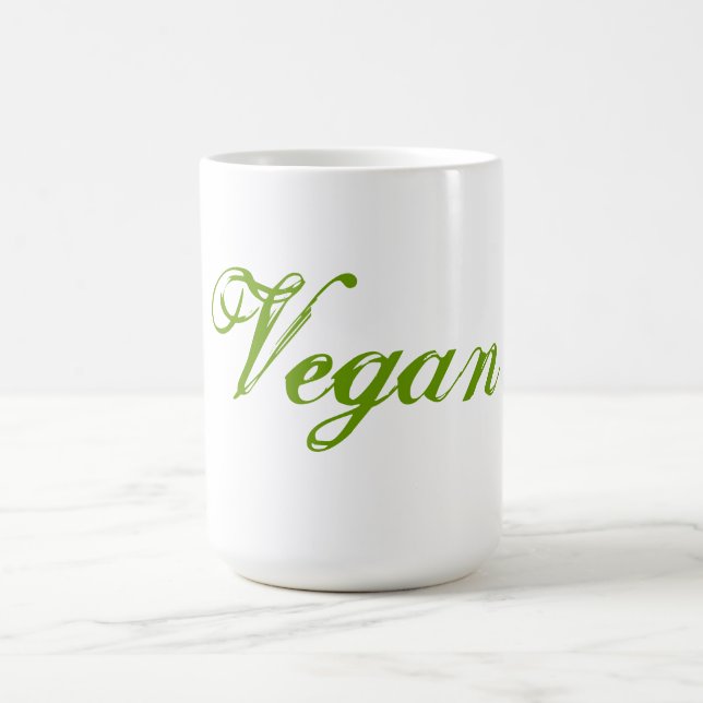 Mug Végétalien. Vert. Slogan. Coutume (Centre)