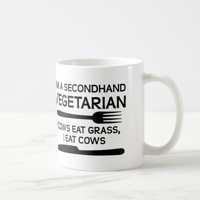 Mug Vegetarien Drôle d'Occasion (Droite)