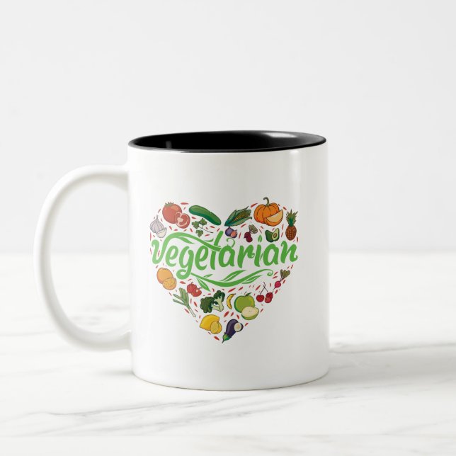 Mug végétarien en forme de coeur (Gauche)
