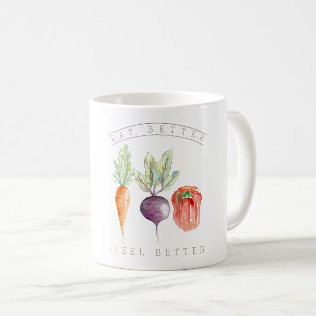 Mug Veggie Trio | Mangez mieux vous sentez mieux | Bio (Devant droit)