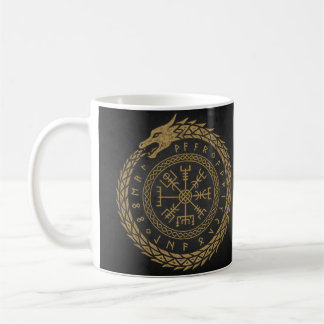 Mug Vegvisir Dessin de cercle de rune de serpent nordi