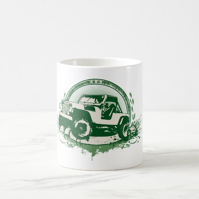 Mug Véhicule Tout-Terrain 4x4 Vert (Créateur téléchargé)