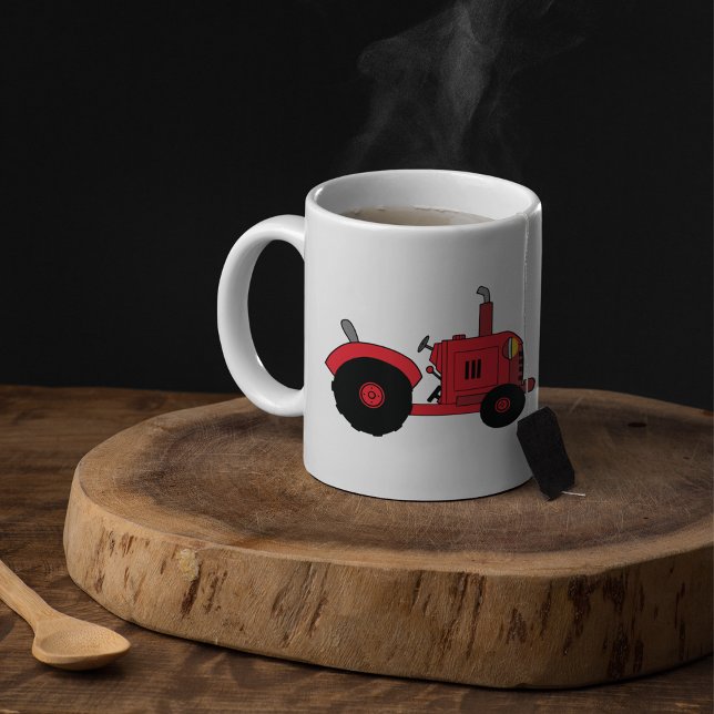 Mug Véhicule tracteur de ferme rouge (Créateur téléchargé)